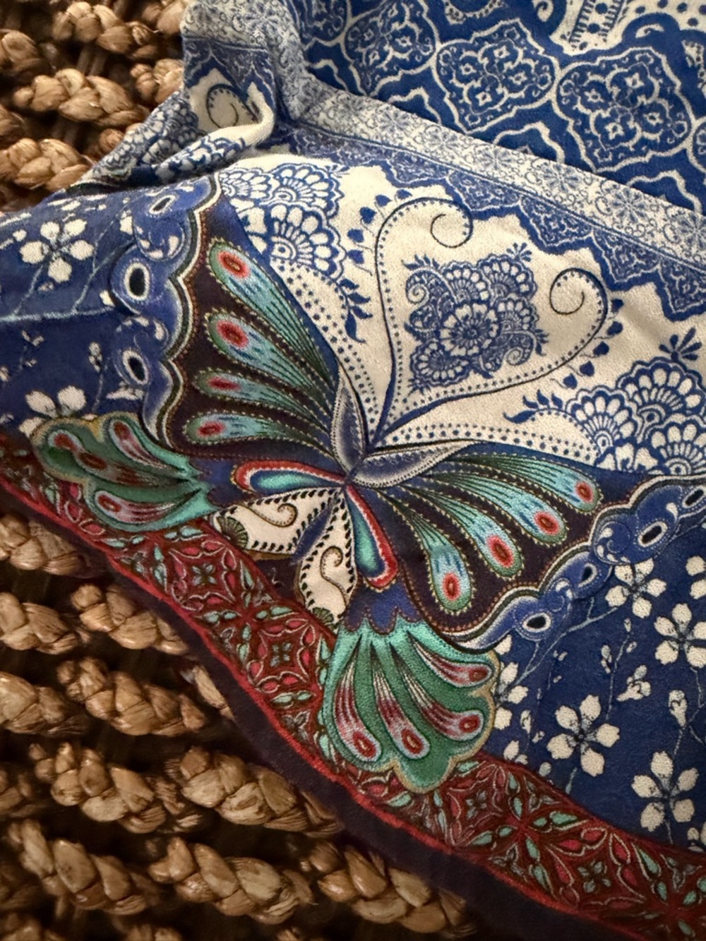 FARM RIO Blue Printed Ruffle-Hem Mini Skirt Butterfly (129) - Picture 6 of 9
